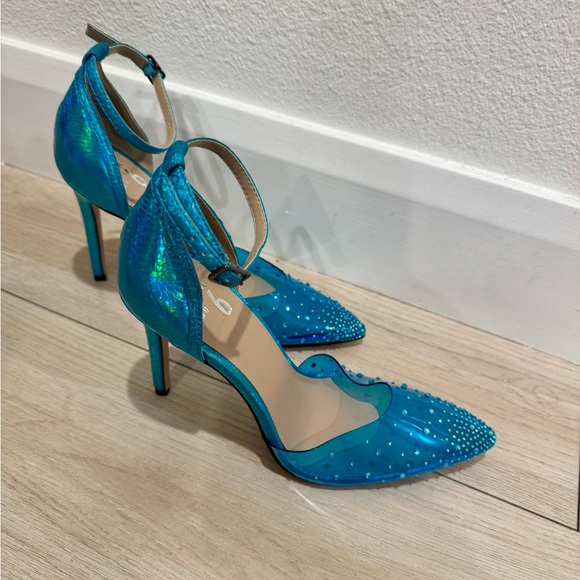 Mix No. 6 Vibrant Electric Blue Rhinestone Heels - Picture 5 of 7